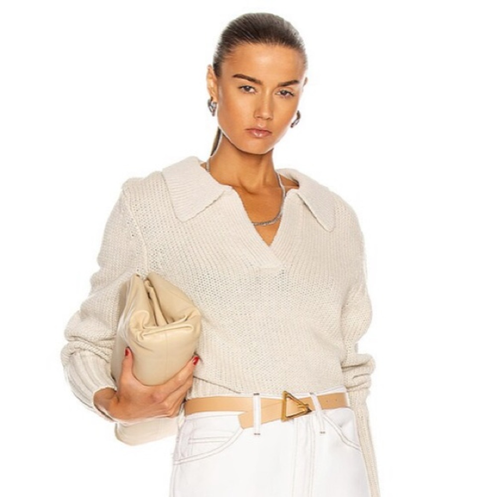 Bassike Cotton Marino Polo Knit Sweater